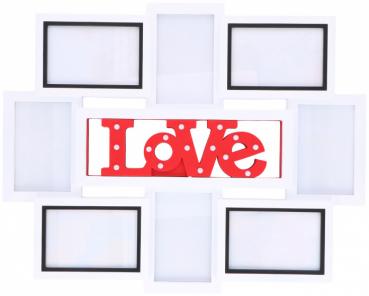 Bilderrahmen Collage "Love" mit LED 43 x 56 x 2 cm